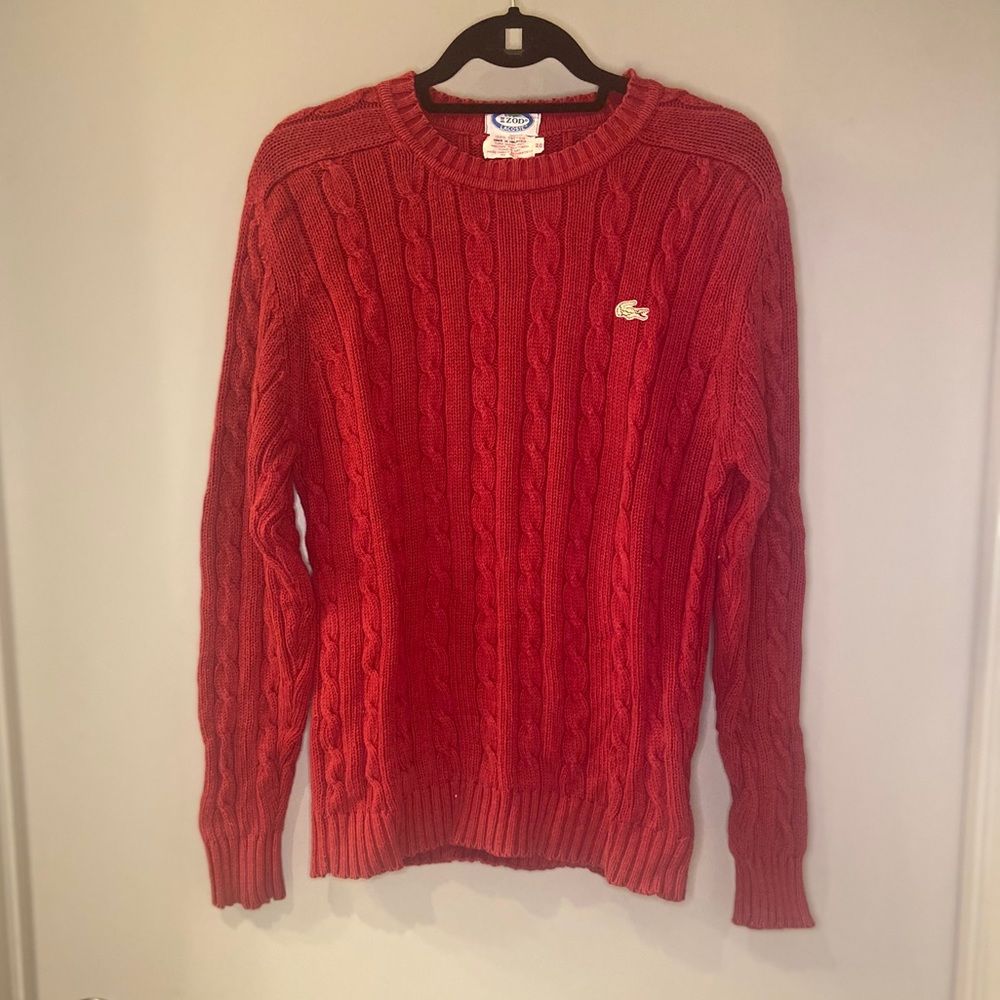 Lacoste Izod Vintage Red Knit Sweater